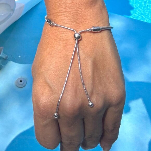 PANDORA Moments Snake Chain Slider Bracelet - Sterling Charm Bracelet for Women - Picture 5 of 11